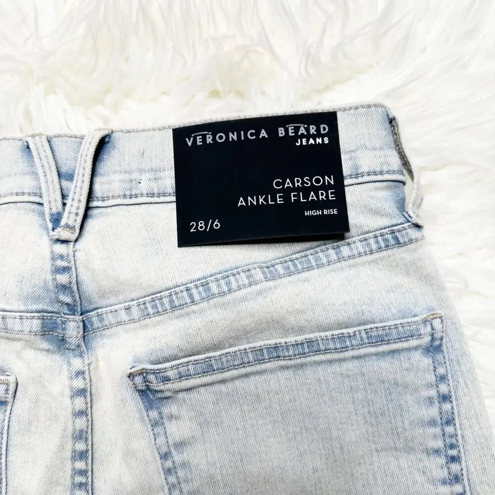 Veronica Beard Carson Light Blue Ankle Flare Jeans 28 - Picture 4 of 11